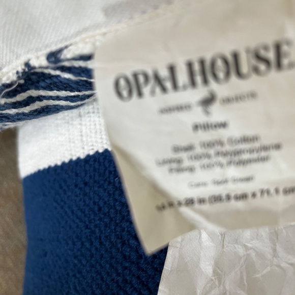 Opal House Blue Pillow w Red Trim - Picture 7 of 7